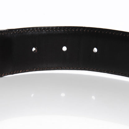 Gucci Leather Canvas Bamboo Horsebit Print Belt 95 38 Brown 3 of 11