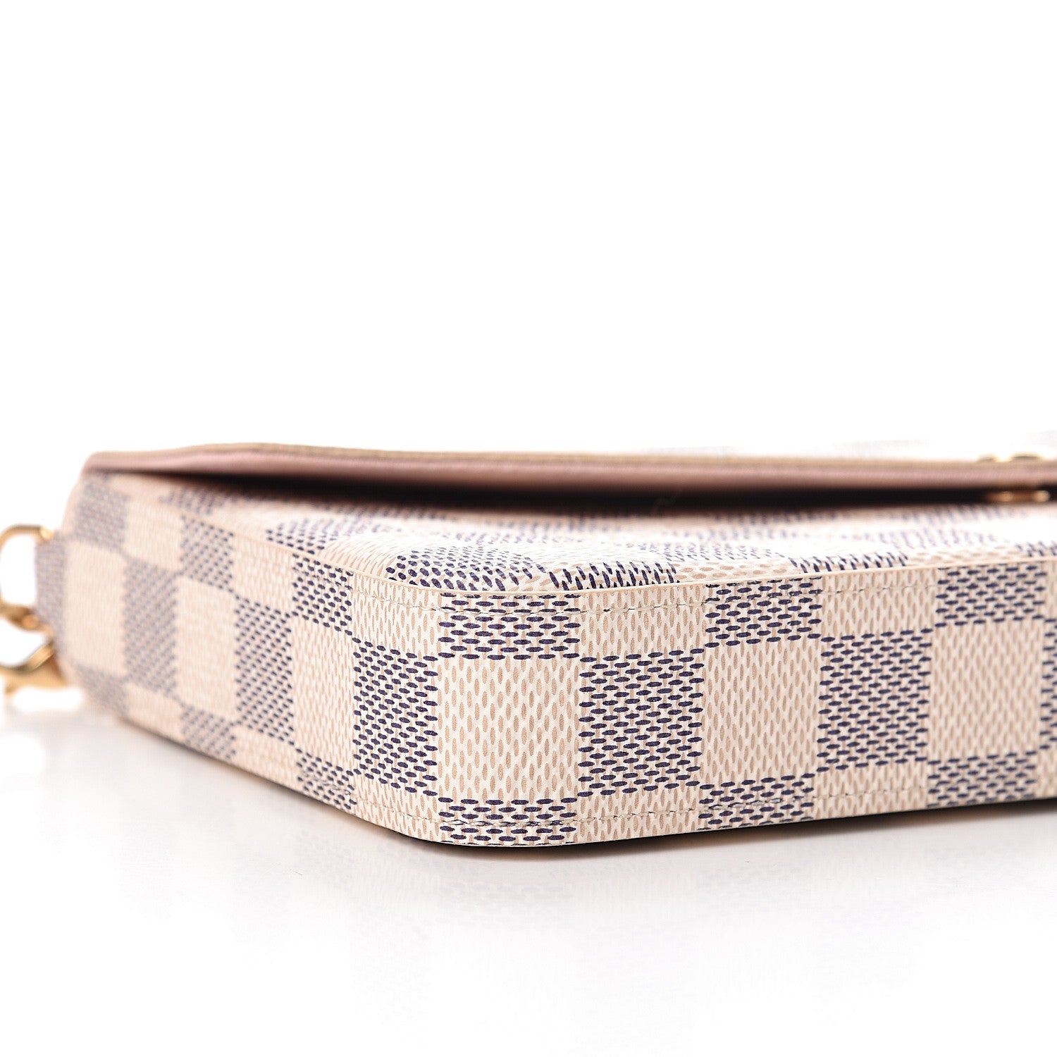 Louis Vuitton Damier Azur Pochette Felicie Chain Wallet Rose Ballerine 10 of 12