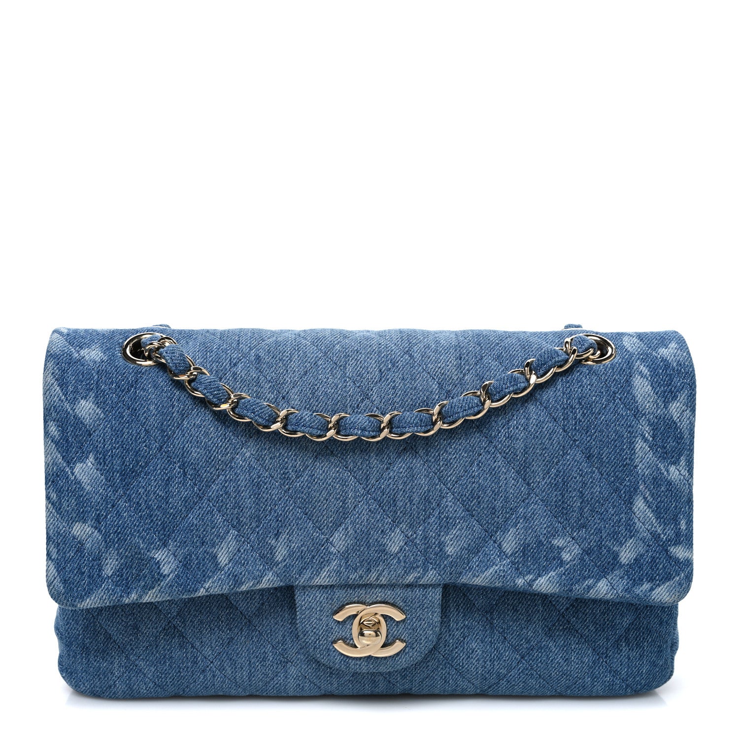 Chanel Denim Quilted Medium Double Flap Blue 1 of 10