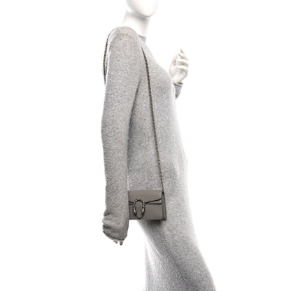 Gucci Dollar Calfskin Crystal Super Mini Dionysus Shoulder Bag Dusty Grey Black Diamond 2 of 14