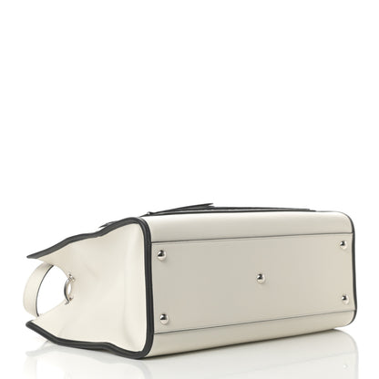 Fendi Vitello Century Velvet F is Fendi FF Embroidered Regular Runaway Satchel White Black 4 of 11