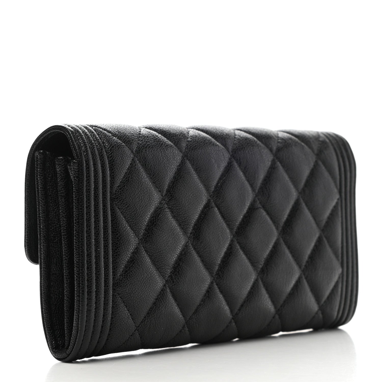 Chanel Caviar Quilted Long Boy Flap Wallet Black 3 of 9