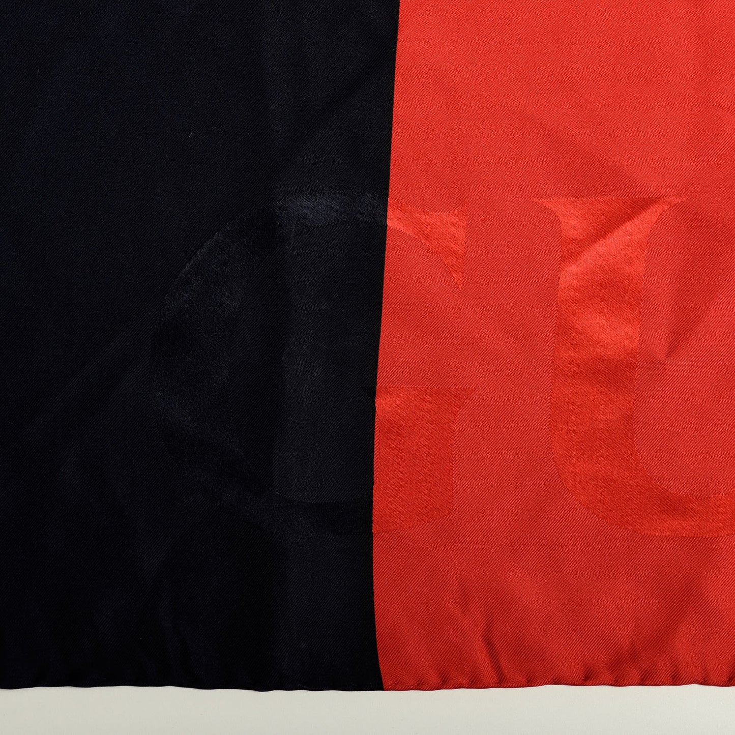 Silk Logo Square Scarf Navy Red