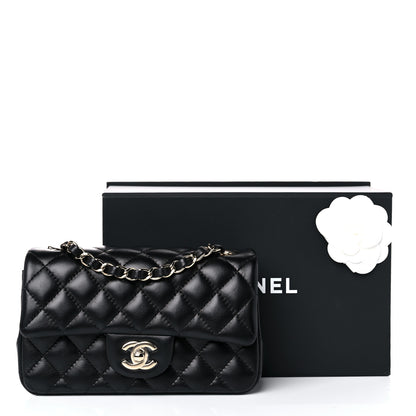Chanel Lambskin Quilted Mini Rectangular Flap Black 10 of 10