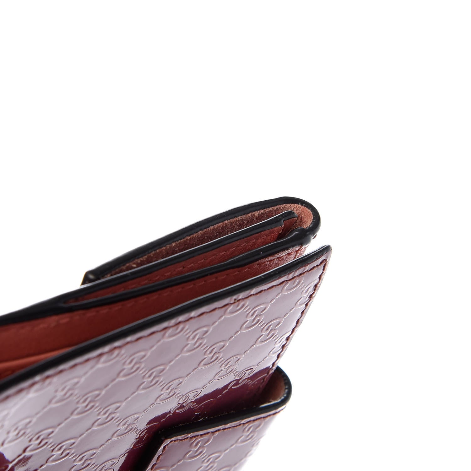 Gucci Patent Microguccissima Lovely Heart French Flap Wallet Red 10 of 11