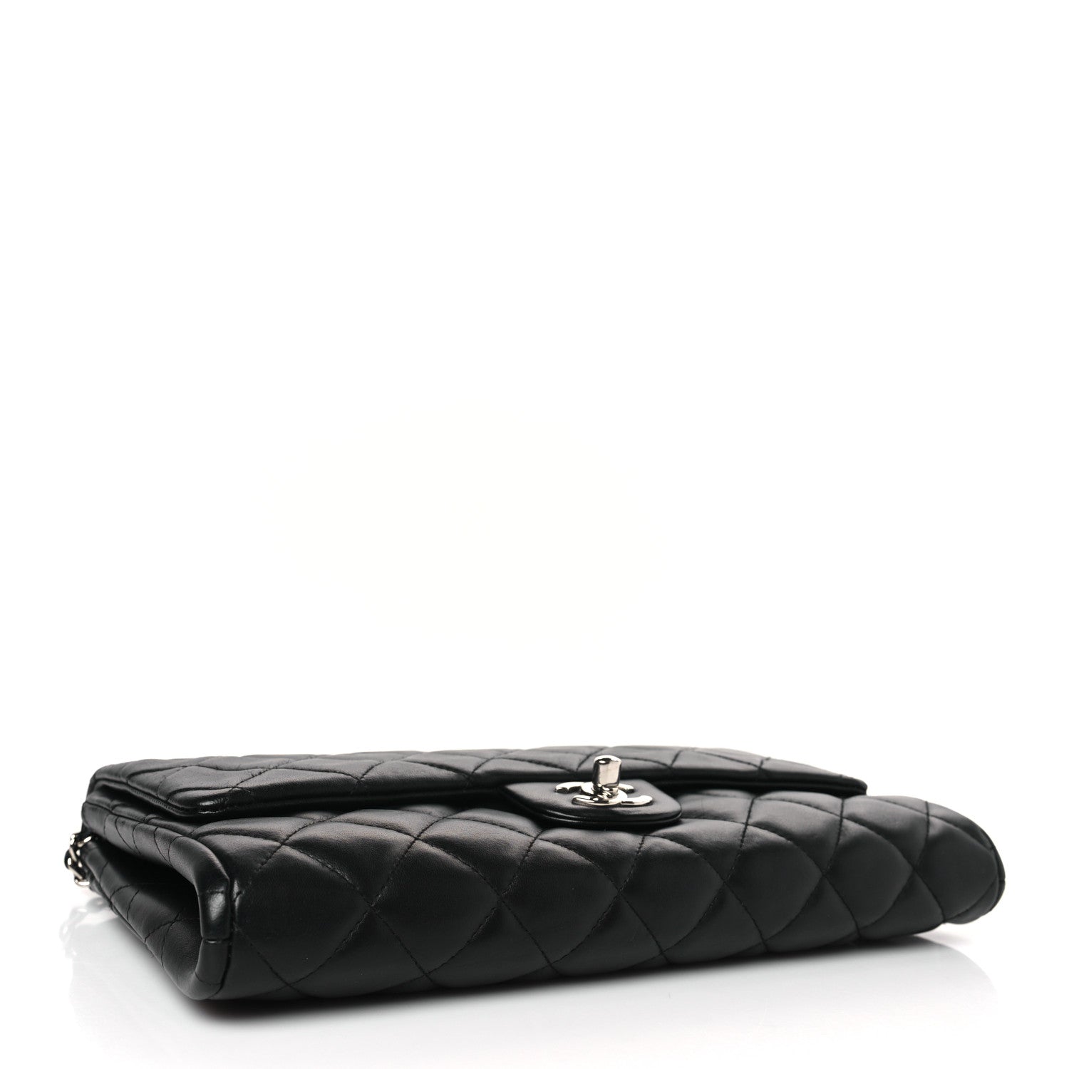 Chanel Lambskin Quilted Clutch With Chain Flap Black 4 of 9