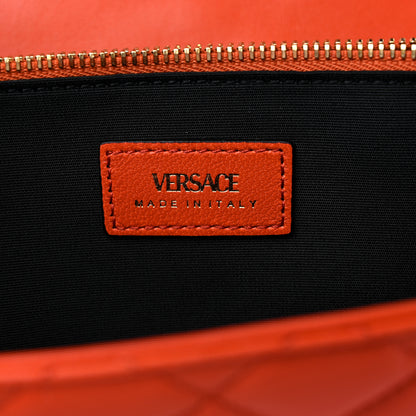 Versace Lambskin Quilted Medusa Wallet On Chain Crossbody Dark Orange 6 of 9