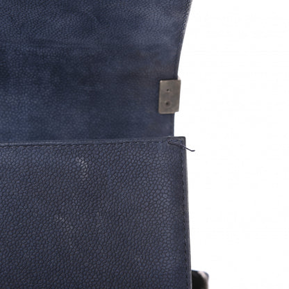 Chanel Iridescent Caviar Quilted Medium Boy Flap Dark Blue 10 of 10