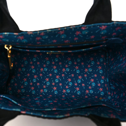 Prada Canapa Small Logo Tote Black Blue 5 of 10