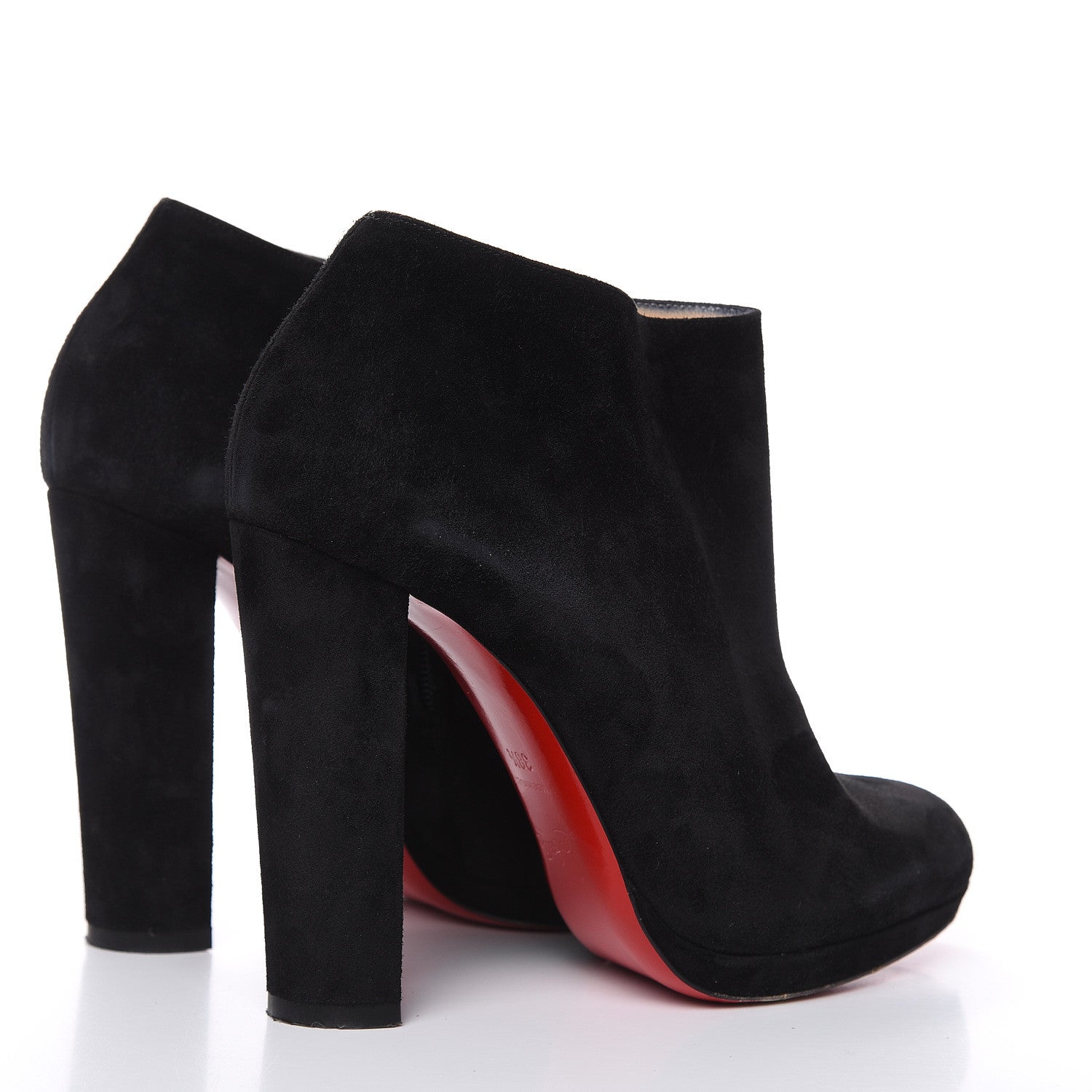Christian Louboutin Veau Velours Rock and Gold 120 Ankle Booties 38.5 Black 4 of 13