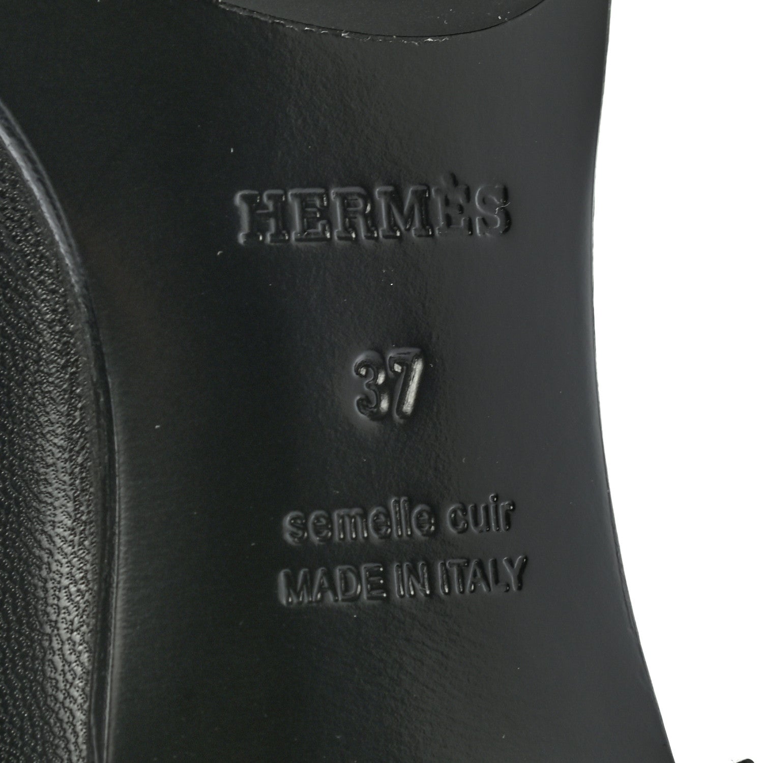 Hermes Goatskin Womens Paris Loafers 37 Black 6 of 8