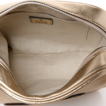 Gucci Metallic Sakai Be Green Calfskin Diagonal Stitched Small Blondie Shoulder Bag Golden Beige 5 of 12
