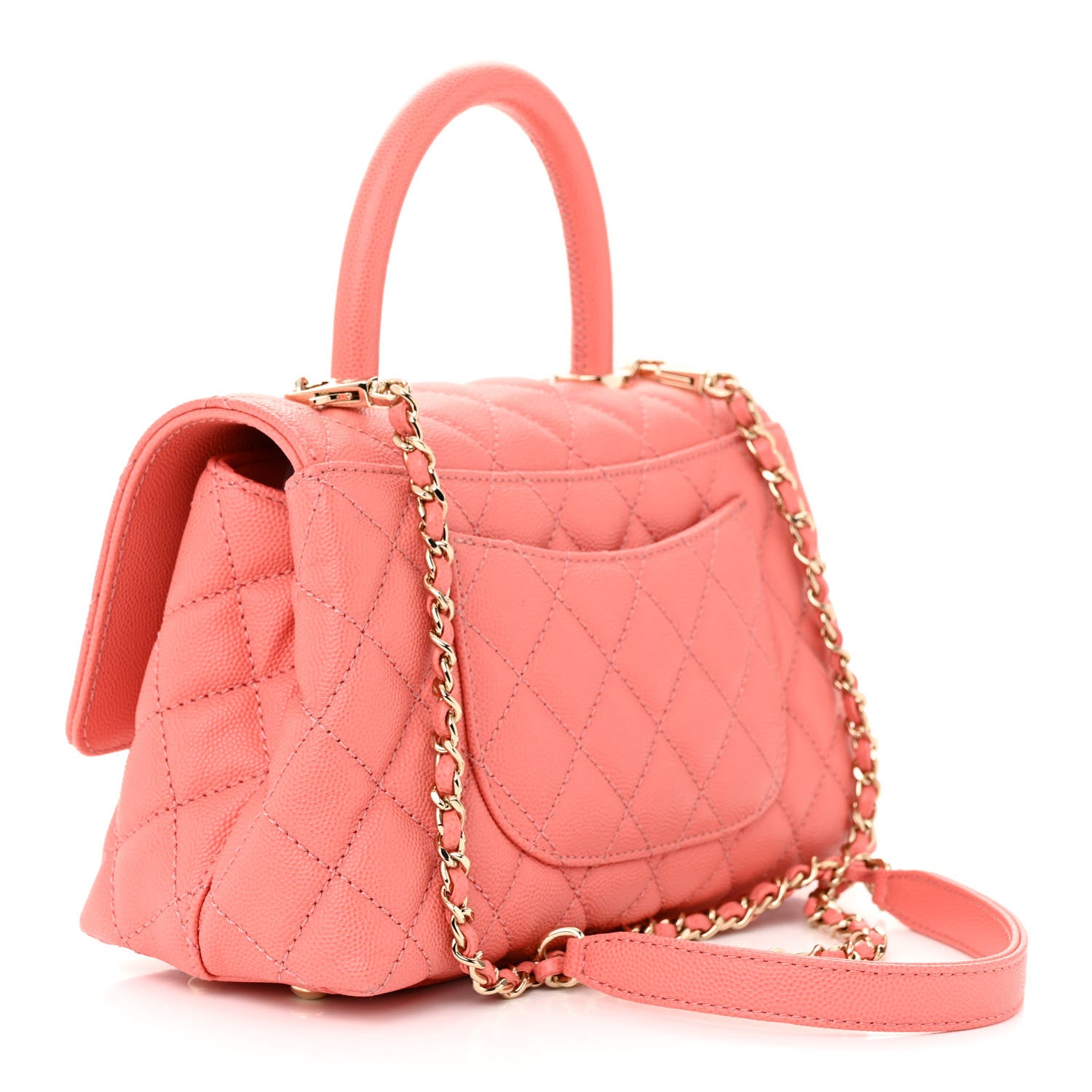 Chanel Caviar Quilted Mini Coco Handle Flap Pink 3 of 10