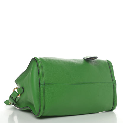 Alexander McQueen Pebbled Calfskin Small Skull Padlock Zip Around Tote Green 3 of 4