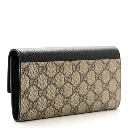 Gucci Dollar Calfskin GG Supreme Monogram GG Marmont Continental Wallet Black Beige Ebony 3 of 8