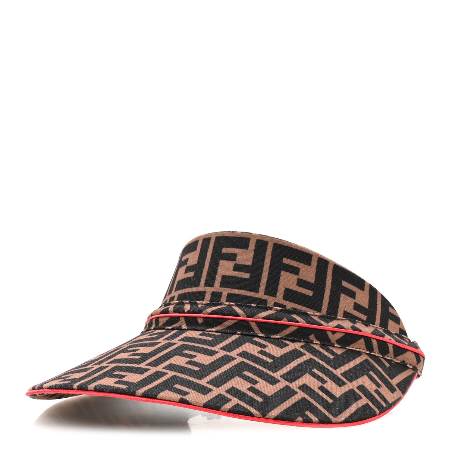 Fendi Nylon FF Logo Visor Tobacco Rosso 1 of 8