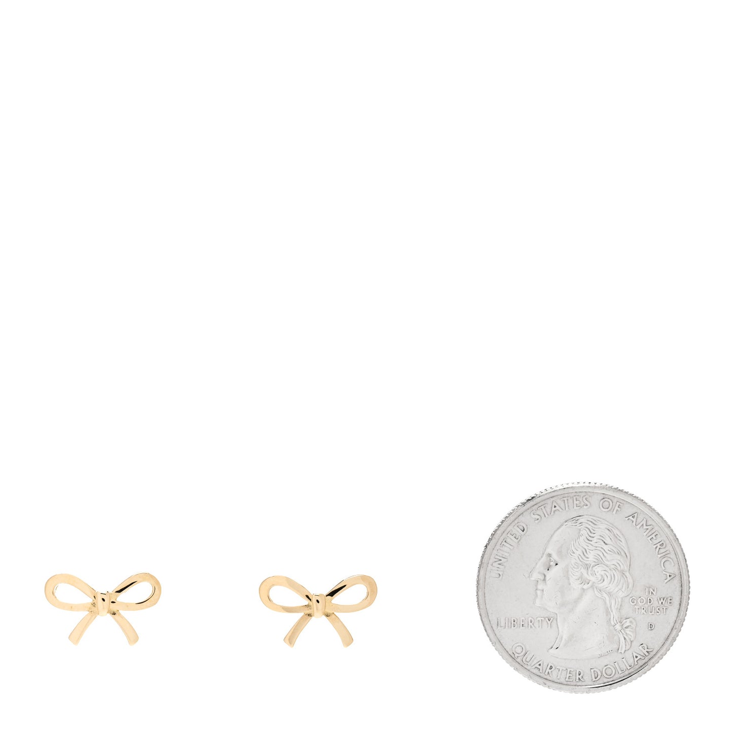 18K Yellow Gold Bow Earrings