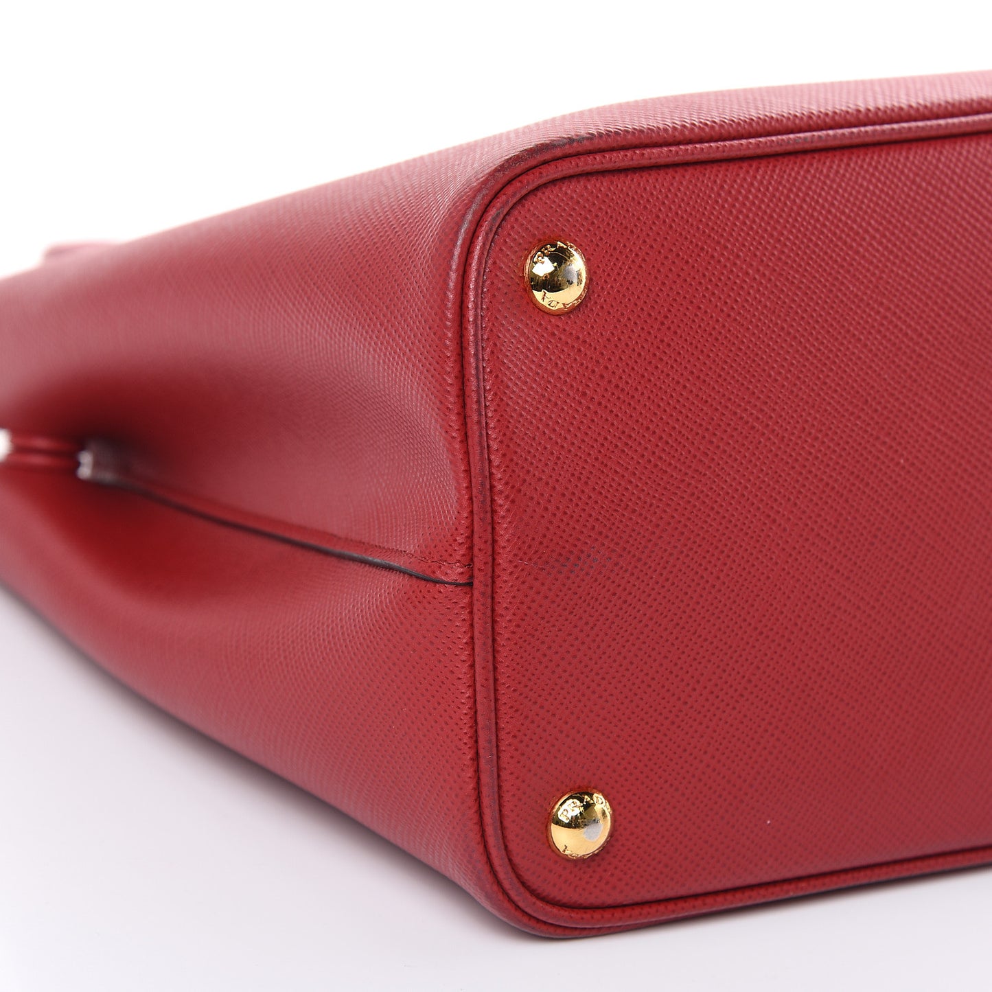 Saffiano Cuir Medium Double Bag Rosso