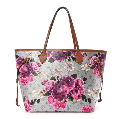 Louis Vuitton Metallic Monogram LV Garden Neverfull MM Silver 1 of 10