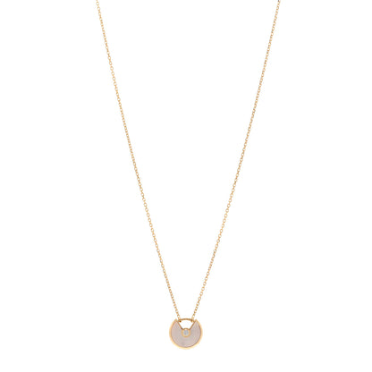 Cartier 18K Yellow Gold Diamond Mother of Pearl XS Amulette de Cartier Pendant Necklace 1 of 5