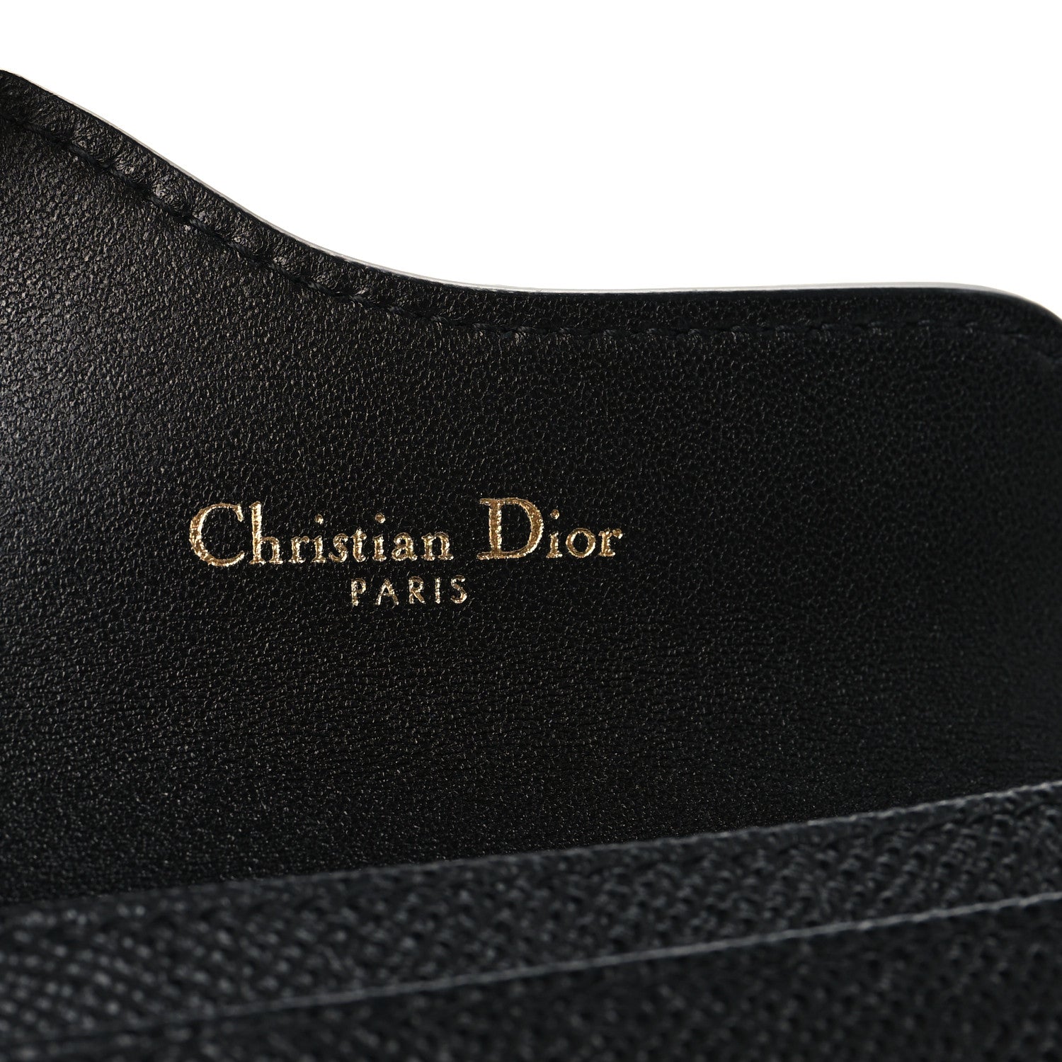 Christian Dior Grained Calfskin Saddle Card Holder Black 6 of 7