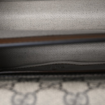 Gucci GG Supreme Monogram Azalea Calfskin Mini Retro Interlocking G Flap Shoulder Bag Beige Ebony Brown Sugar 5 of 11