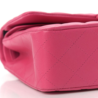 Chanel Lambskin Quilted Medium Double Flap Dark Pink 8 of 10