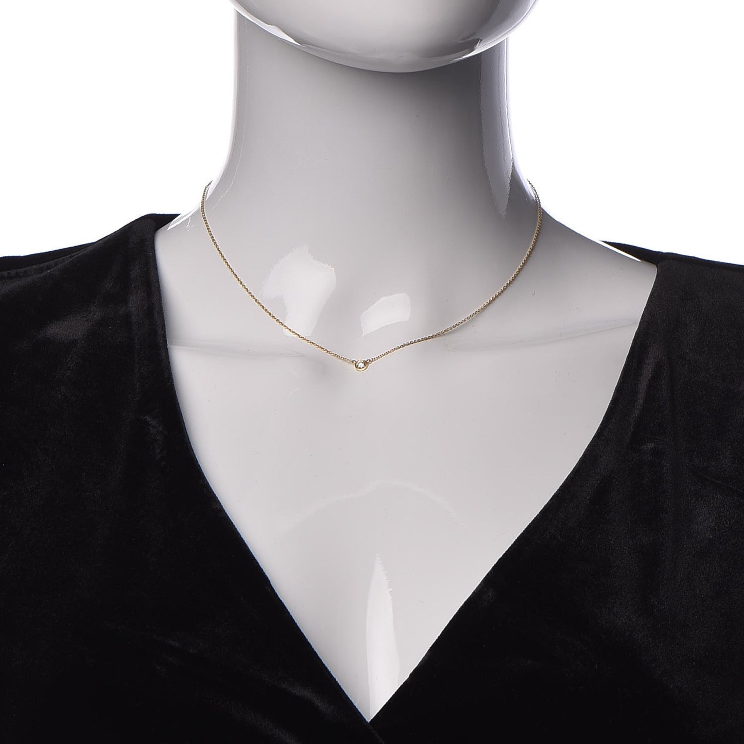 18K Yellow Gold Diamond .14ct Elsa Peretti Diamonds by the Yard Pendant Necklace