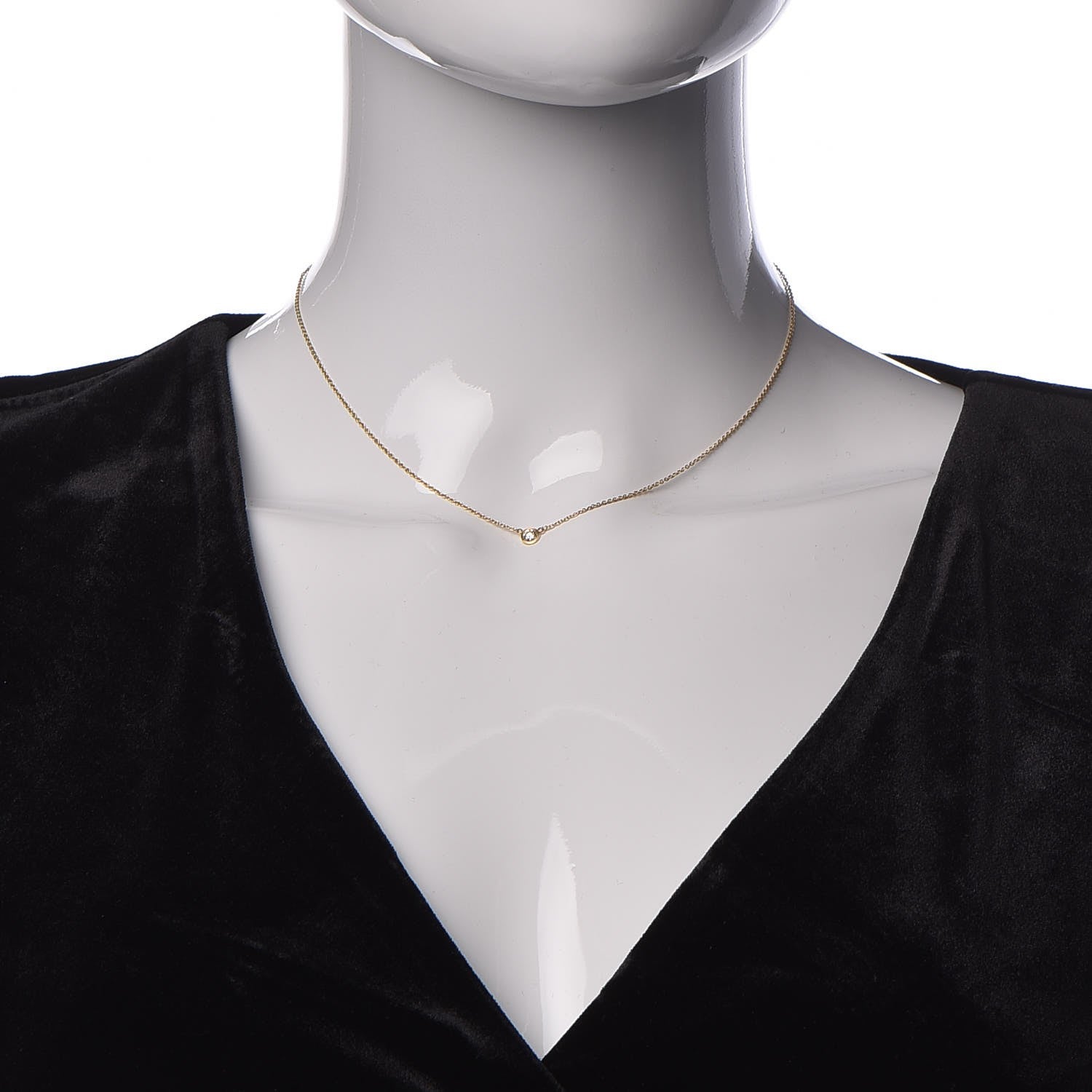 Tiffany 18K Yellow Gold Diamond .14ct Elsa Peretti Diamonds by the Yard Pendant Necklace 2 of 6