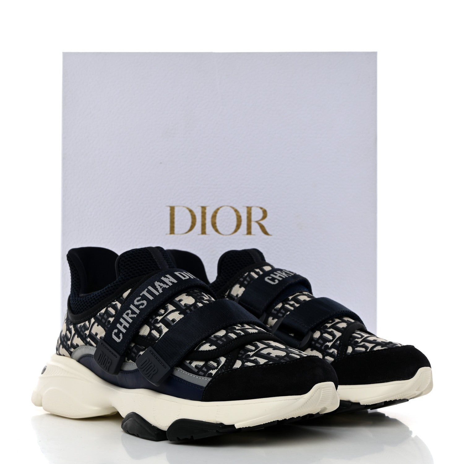 Christian Dior Technical Fabric Oblique D-Wander Sneakers 40.5 Deep Blue  1441847 – FASHIONPHILE