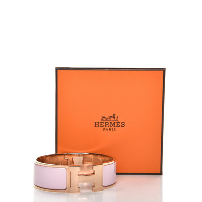 Hermes Enamel Wide Clic Clac H Bracelet GM Rose Dragee 6 of 6