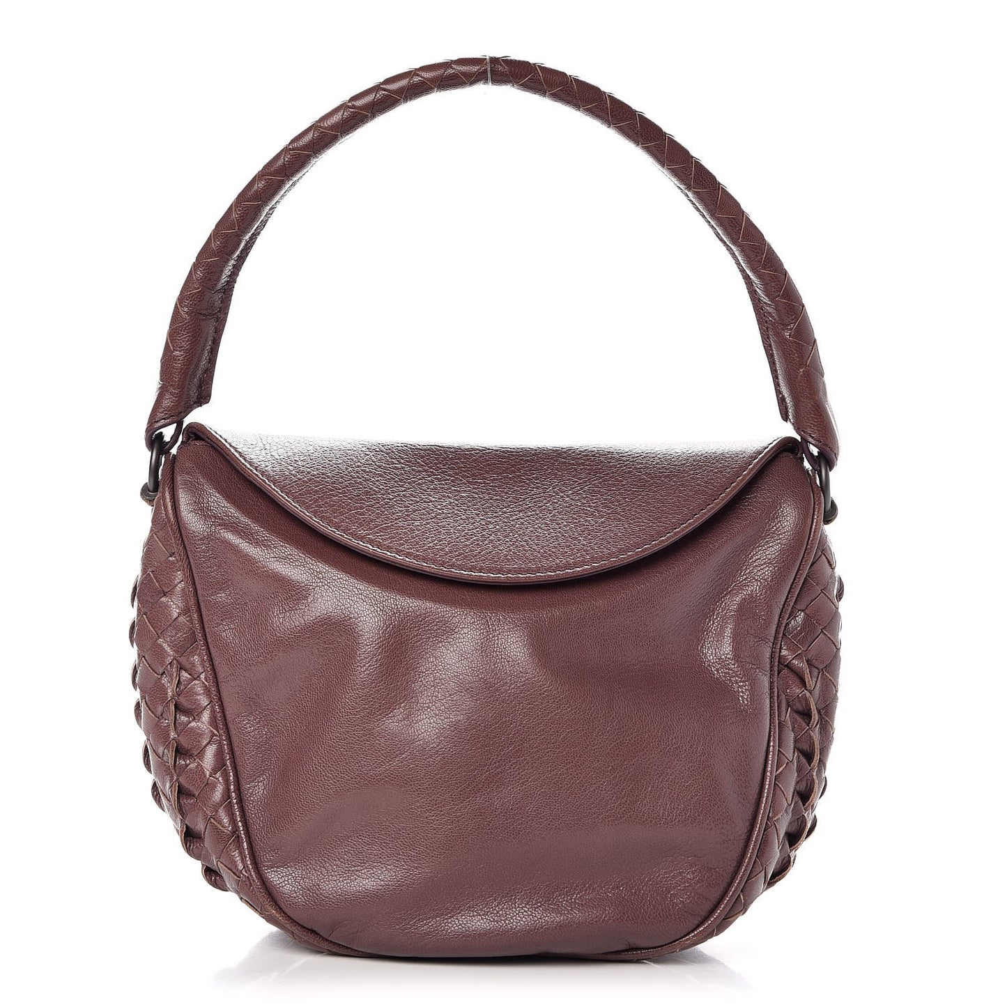 Patent Goatskin Intrecciato Hobo Purple