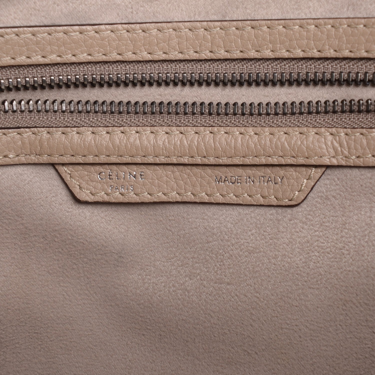 Celine Drummed Calfskin Mini Luggage Dune 6 of 8