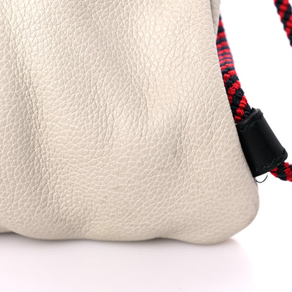 Gucci Calfskin Logo Drawstring Backpack Mystic White 12 of 16