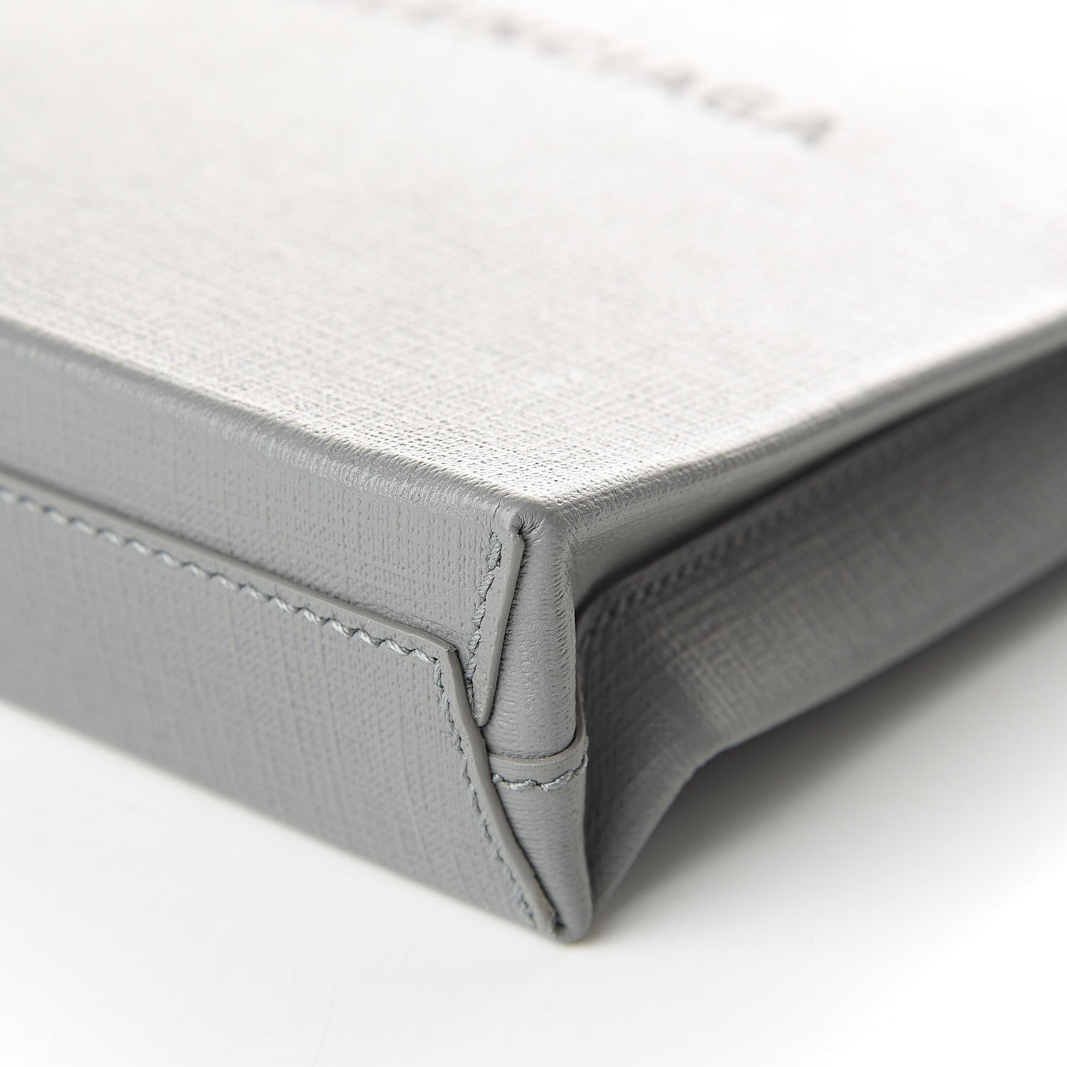 Balenciaga Squared Calfskin Logo Shopping Envelope Clutch Balenciaga Grey 9 of 9