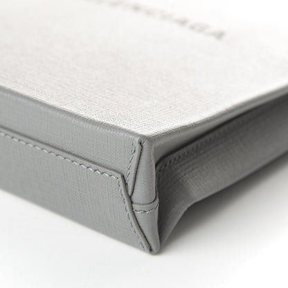 Balenciaga Squared Calfskin Logo Shopping Envelope Clutch Balenciaga Grey 9 of 9