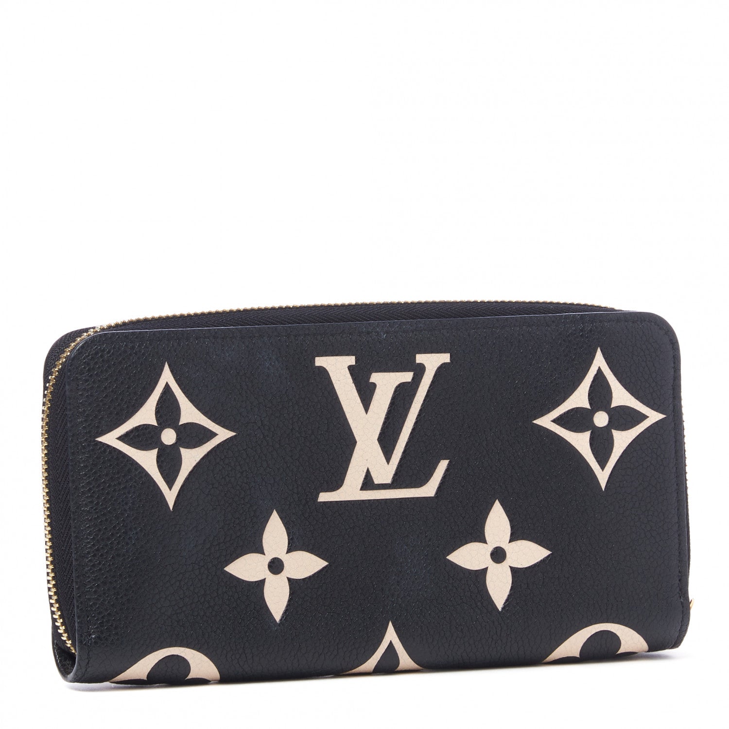 Louis Vuitton Empreinte Monogram Giant Zippy Wallet Black Beige 2 of 8