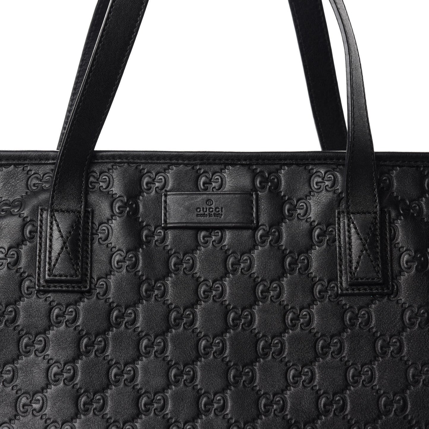 Guccissima Medium Zippered Shopping Tote Black