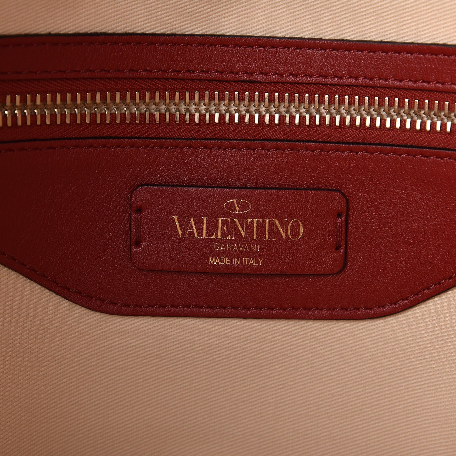 Valentino Garavani Calfskin Canvas Chevron Inlay Rockstud Shoulder Tote Red White Blue 6 of 9