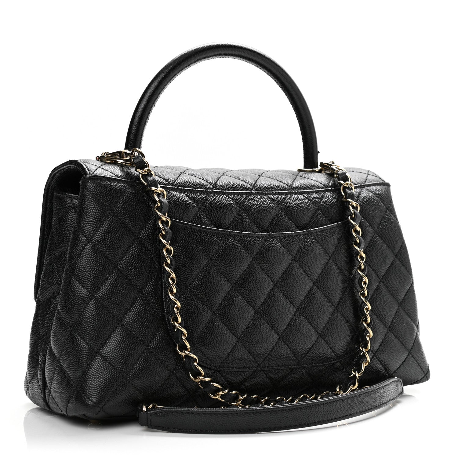 Chanel Caviar Quilted Small Coco Handle Flap Black 3 of 13