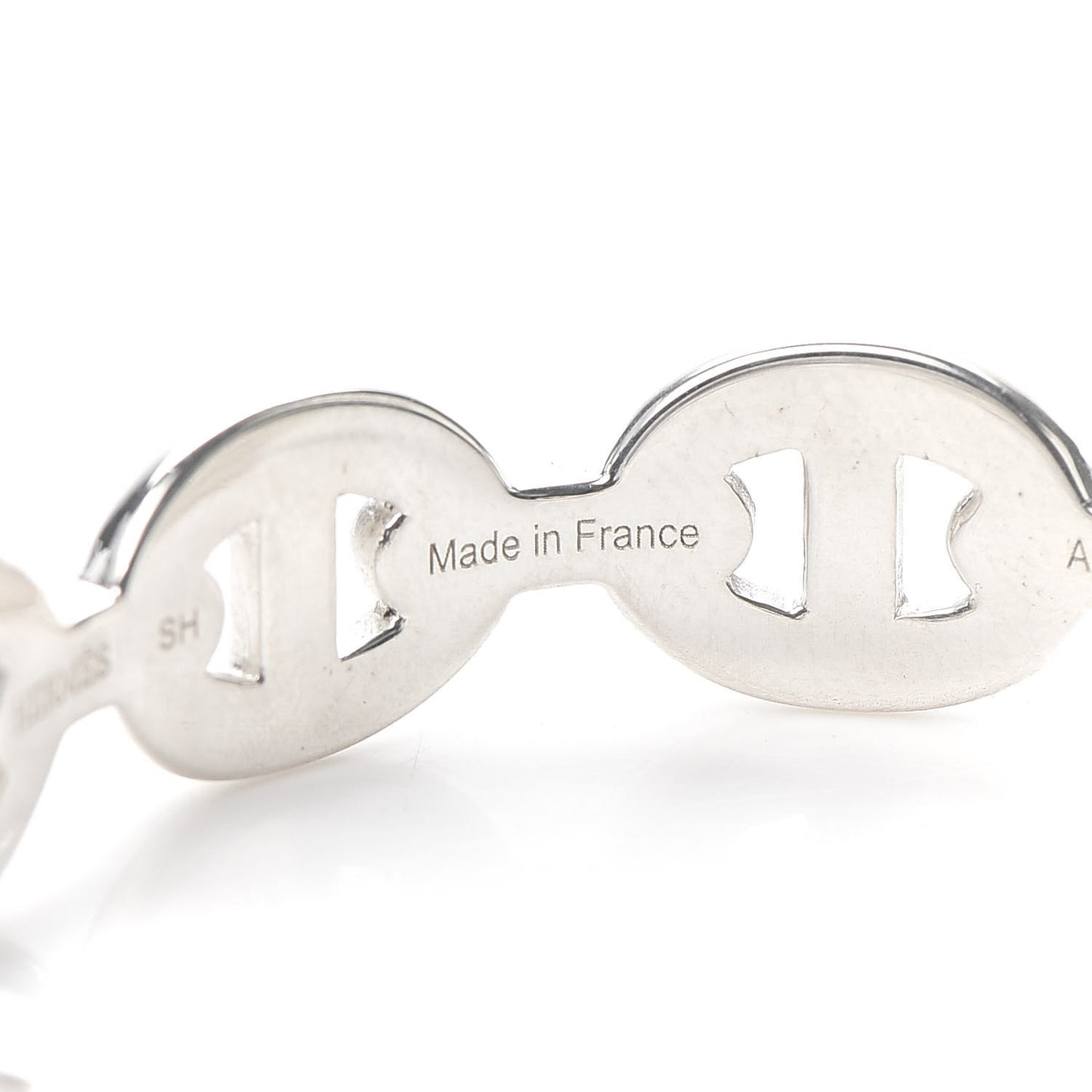 Sterling Silver MM Chaine d'Ancre Enchainee Cuff Bracelet SH