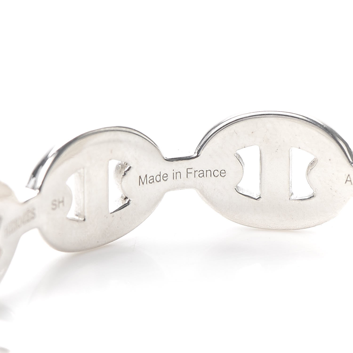 Hermes Sterling Silver MM Chaine d'Ancre Enchainee Cuff Bracelet SH 4 of 6