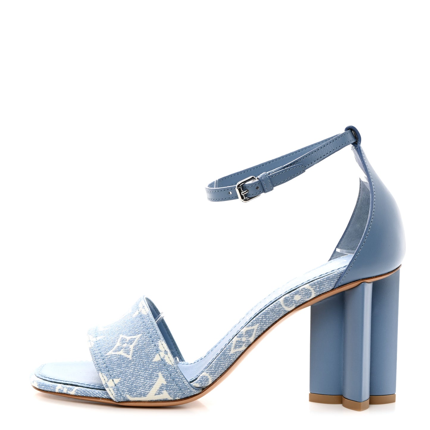 Denim Monogram Silhouette Sandals 39 Blue