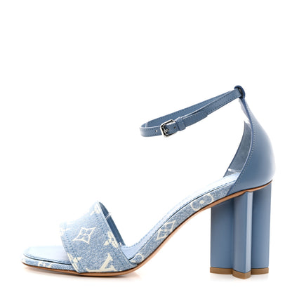 Louis Vuitton Denim Monogram Silhouette Sandals 39 Blue 1 of 9