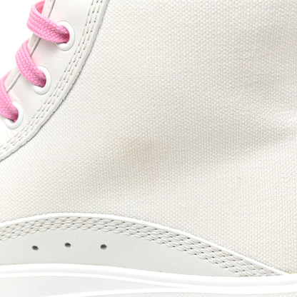 Louis Vuitton Canvas Monogram LV Squad Sneaker Boots 38 White Pink 10 of 13