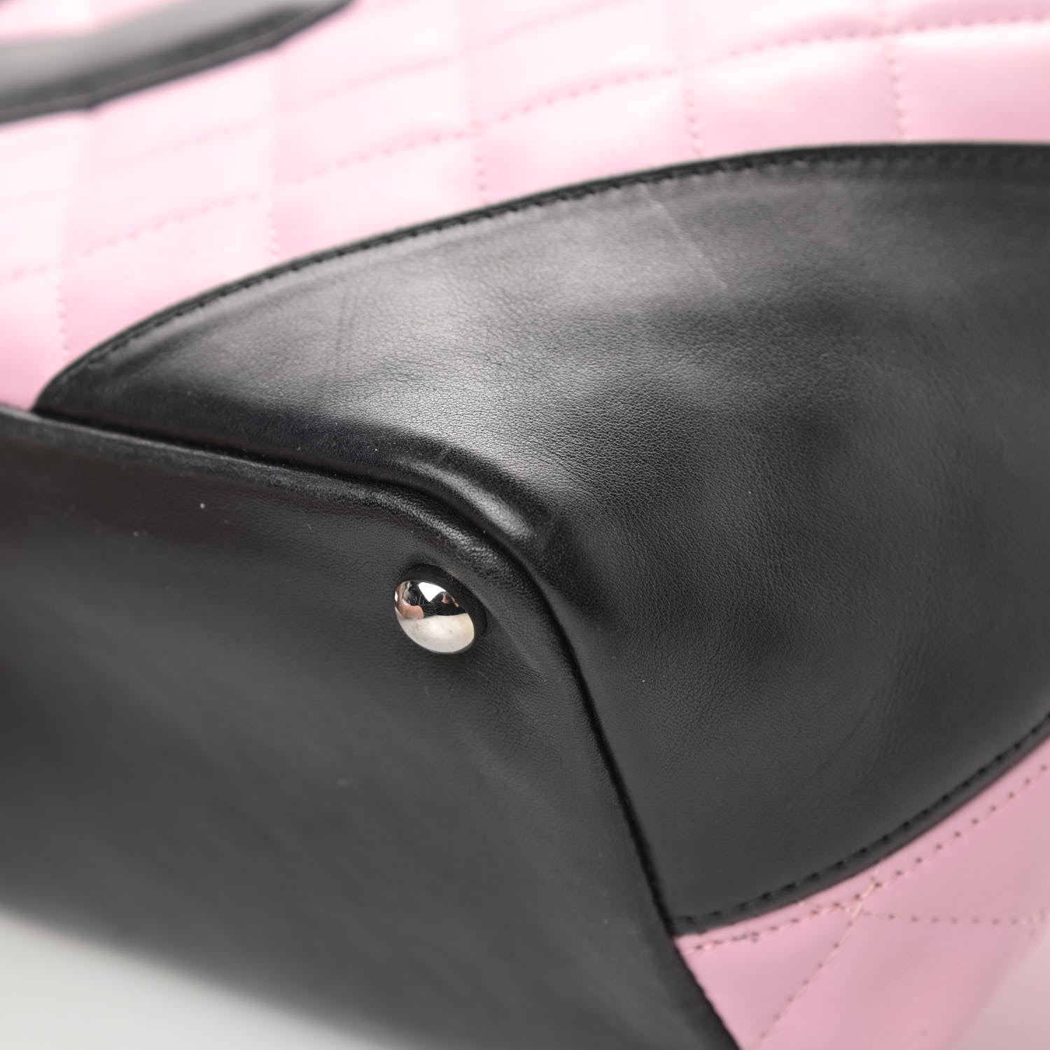 Chanel Calfskin Quilted Medium Cambon Tote Pink Black 10 of 16
