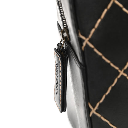 Chanel Calfskin Wild Stitch Top Handle Bag Black 12 of 13