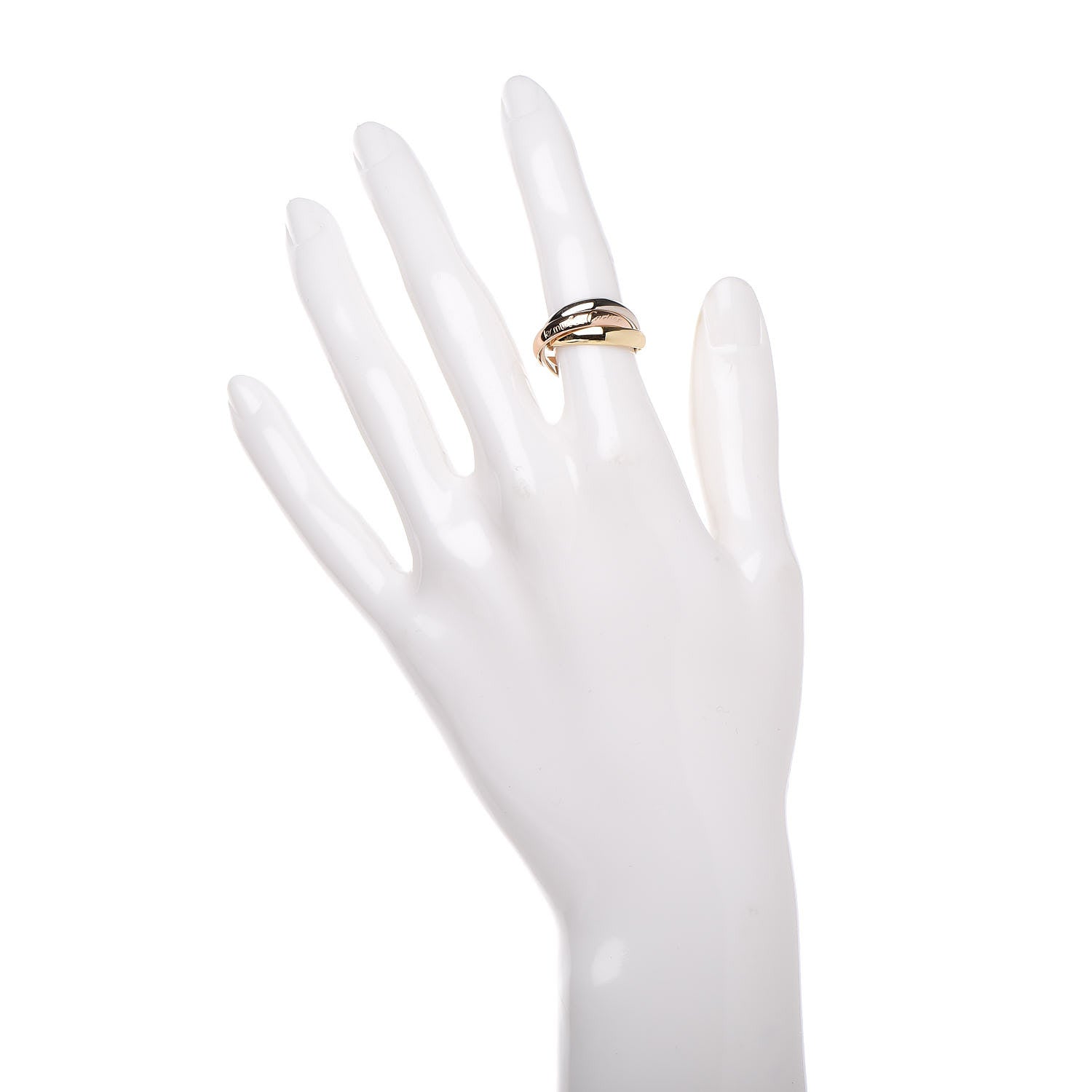 Cartier 18K Pink Yellow White Gold Classic Les Must De Trinity Ring 50 5.25 2 of 5