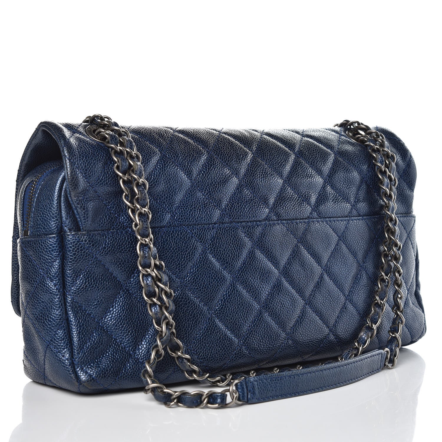 Chanel Iridescent Caviar Quilted Large Chic Flap Blue 3 of 15