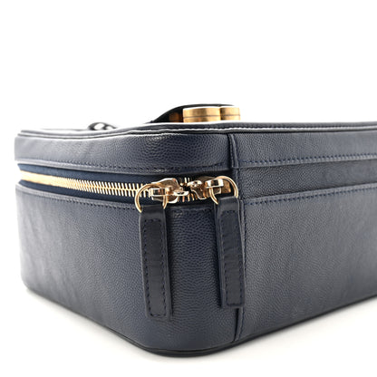 Chanel Caviar Quilted Large CC Filigree Vanity Case Navy 9 of 10